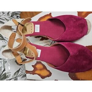 NWOT Kanna Heels Pink Womens Size 8 Made in Spain Espadrille